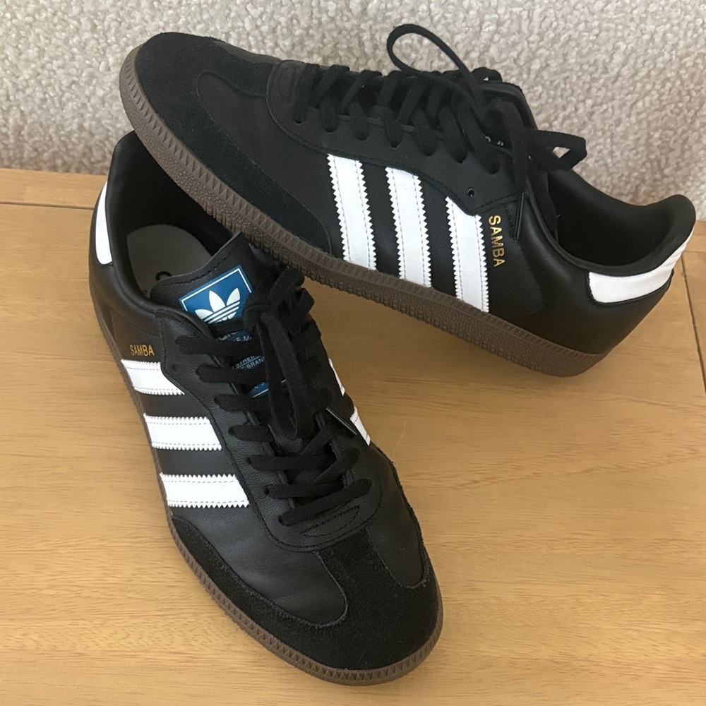 Adidas Samba Black with White Stripes